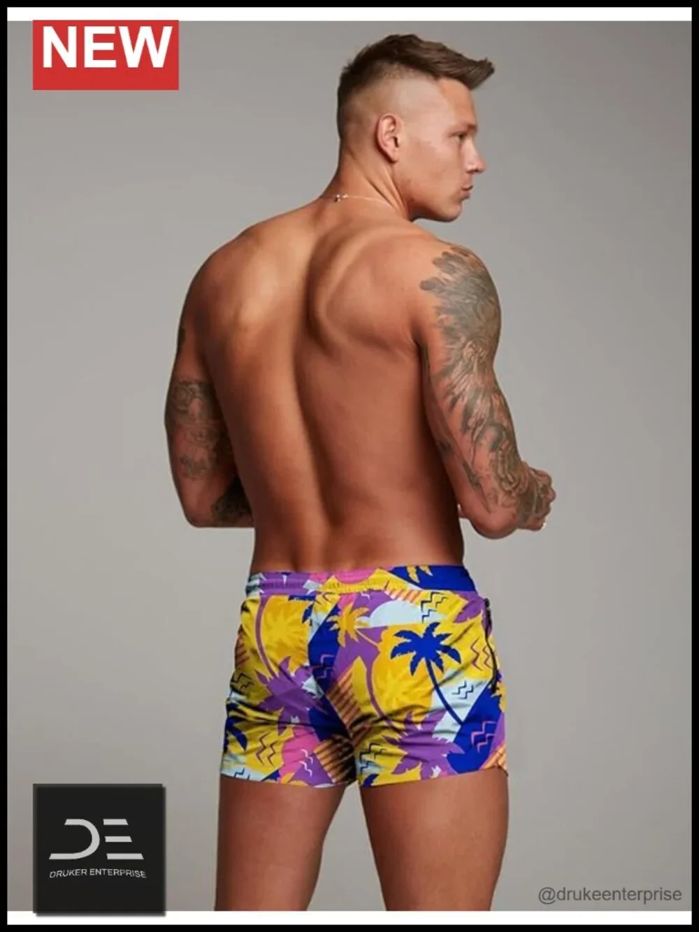 Men's Swim Trunk Quick Dry Mesh Lining Zipper Pockets Board Shorts